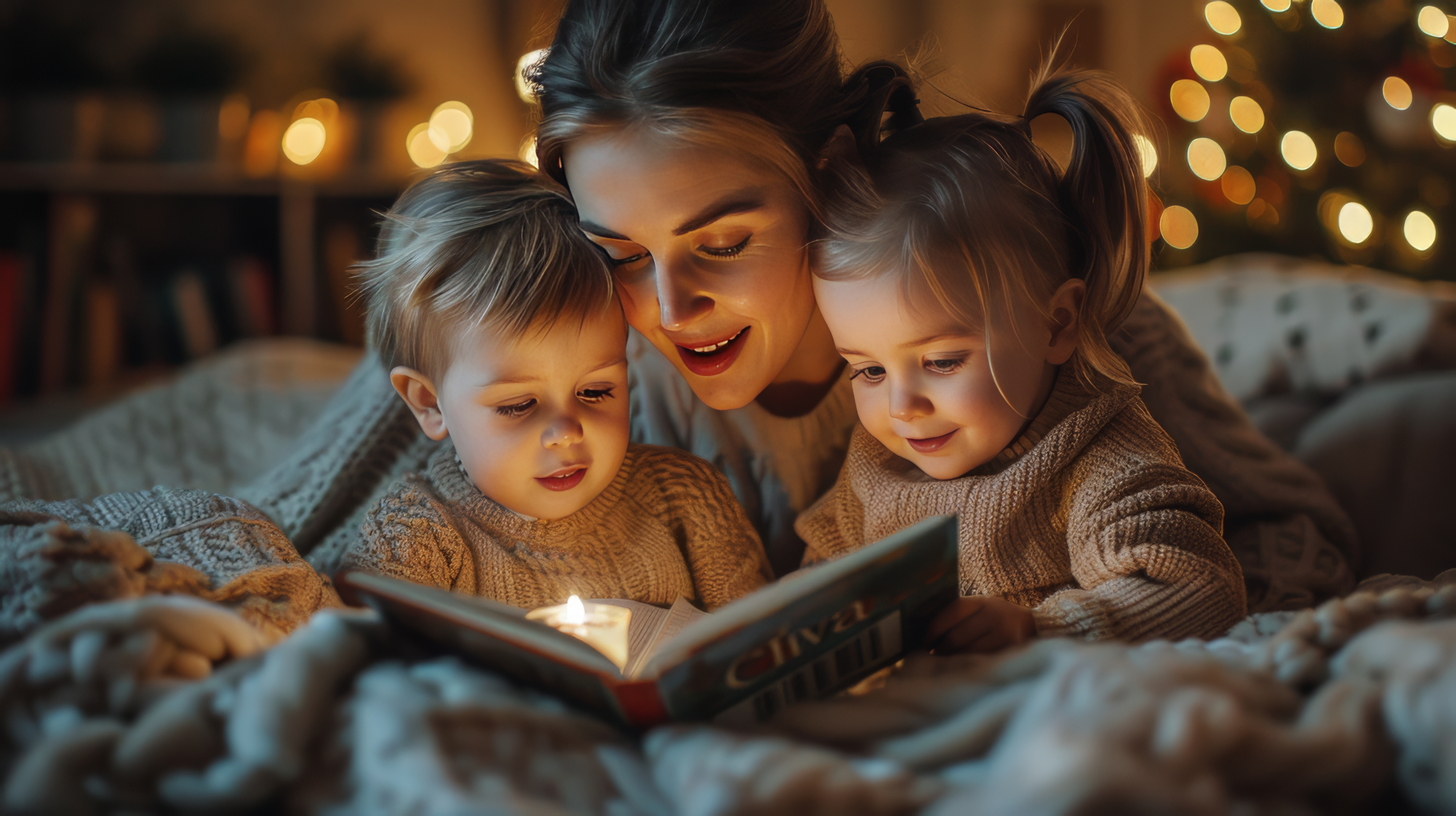 A child reading at home